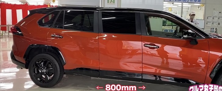 The Toyota RAV4 limo was built at the Toyota factory in Japan, as a challenge