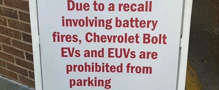Chevy Bolt warning sign