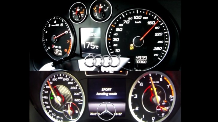 Mercedes-Benz A 45 AMG and Audi RS3 Speedometers