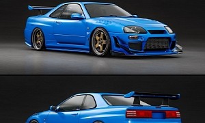 A80 Toyota Supra Mixes the JDM Clothes With Bayside Blue R34 Nissan GT-R and A70