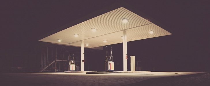Fuel station at night