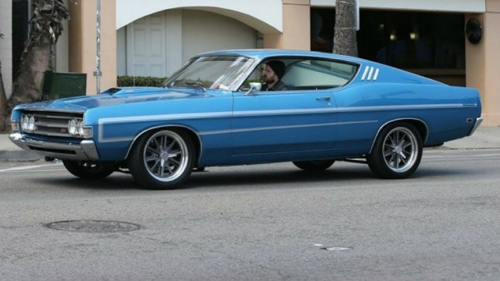Aaron Paul driving his 1969 Ford Torino GT