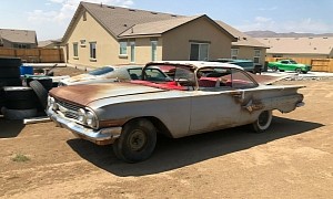 Abandoned 1960 Chevrolet Impala Flexes Revived Interior, Plenty of Rust