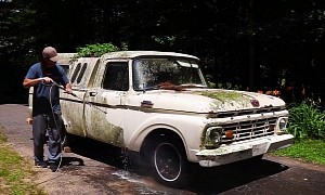 Abandoned 1964 Ford F-100 Gets First Wash in 25 Years, Is Ready for a New Life