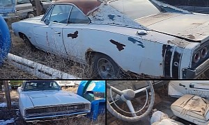 Abandoned 1968 Dodge Charger R/T Hides Desirable Color Under Crusty White Paint