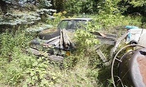 Abandoned Log Cabin Has a Yard Full of Classic Cars, Rare Diesel Gem Included