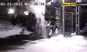 Absent-Minded Driver Smashes Truck Into Gate