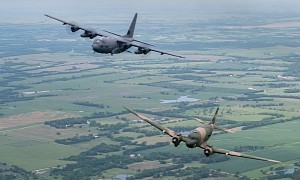 AC-47 Spooky Meets Up with AC-130J Ghostrider in the Air, One Is Decades Older