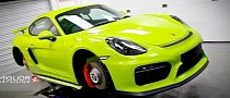 Acid Green Porsche Cayman GT4 Gets Full Detailing, the Images Are Amazing