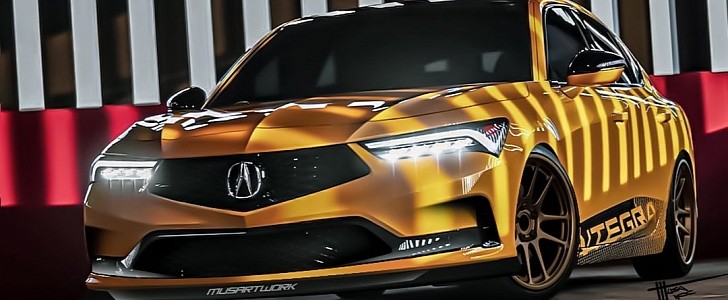 Acura Integra Prototype Gets Slightly Aggressive Makeover renderings