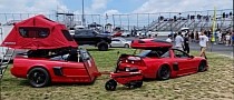 Acura NSX Owner Builds Matching Camper Out of Half NSX, Takes it to the Track