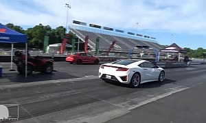 Acura NSX Races Camaro SS, Mustang GT, and Audi RS 3, Somebody Doesn't Roll Fast Enough