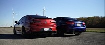 Acura TLX Type S Drags and Rolls Infiniti Q50 Red Sport, Close but Still Not Enough