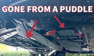 "Adventure Truck" Rivian R1T Gets Damaged by Driving Through a Puddle