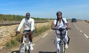 After Jumping from Yacht, Dwyane Wade Gets a Taste of France Riding a Bike