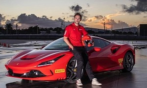After Learning How to Ride a Bike, Nicholas Hoult Takes Up Ferrari Racing Course