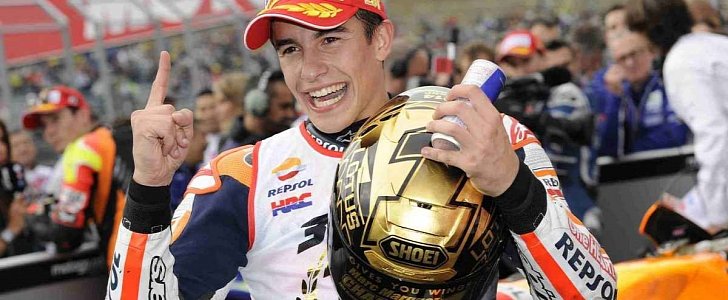 Marquez' golden helmet by Drudi Performance