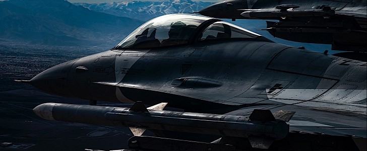 64th Aggressor Squadron F-16s over Las Vegas