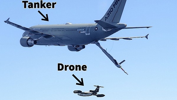 Airbus A310 MRTT and DT-25 drone