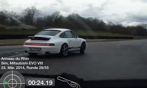 Air-Cooled Porsche 911 vs. Mitsubishi Evo Wet Track Battle Is All About Sliding