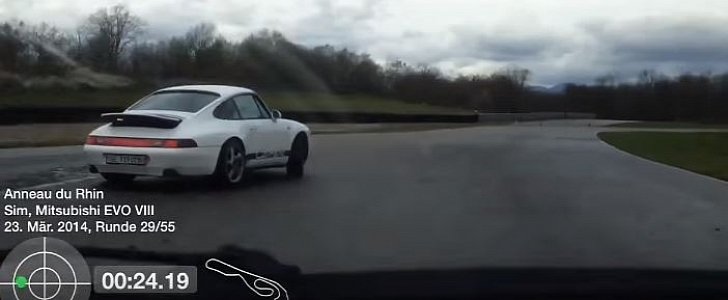 Air-Cooled Porsche 911 vs. Mitsubishi Evo Wet Track Battle