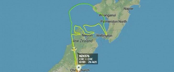 The Boeing 787-9 managed to draw a kiwi in less than 3 hours