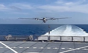Airplane-Shaped Drone Can Land Like a Helo on Navy Ships Moving at 20 Knots