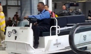 Airport Cart Driver’s “Beep! Beep!” Is Police Academy Stuff