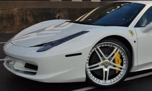 Akon Drives a White Ferrari 458 Italia