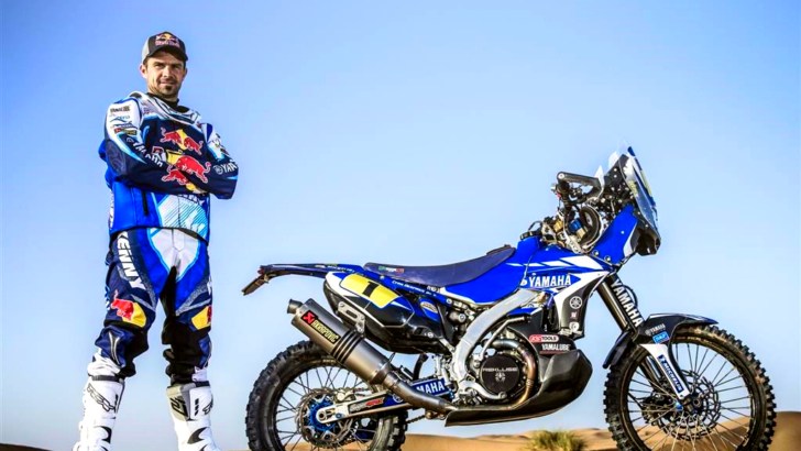 Cyril Despres, riding an Akrapovic-fitted Yamaha in the 2014 Dakar