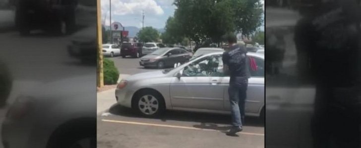 Man breaks into car to save distressed dog in Albuquerque, N.M.