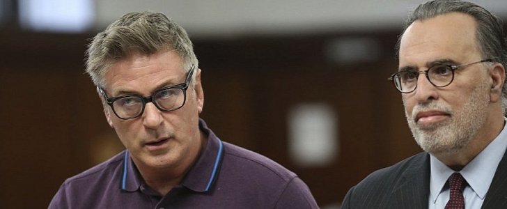 Alec Baldwin in court, being arraigned after punching a man over a NYC parking spot