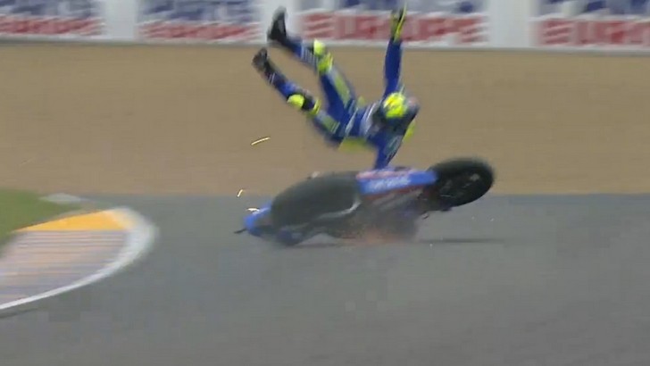 Aleix Espargaro's high-side crash at Le Mans