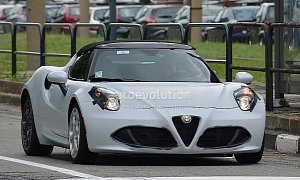 Alfa Romeo 4C Spider Spied in Production Form. Will Debut in 2015