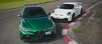 Alfa Romeo Giulia GTAm Challenges 992 Porsche 911 GT3 to a Track Battle