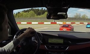 Alfa Romeo Giulia Q Chases Porsche 911 GT3 RS on Nurburgring, Tries Not to Drift