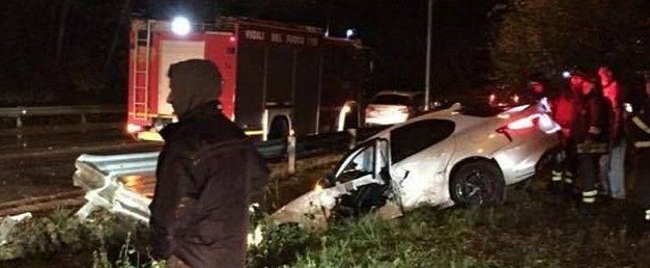 Alfa Romeo Giulia Quadrifoglio crash