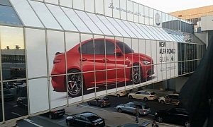 Alfa Romeo Giulia QV Billboard at Frankfurt Airport is Tongue-in-Cheek OOH Advertising