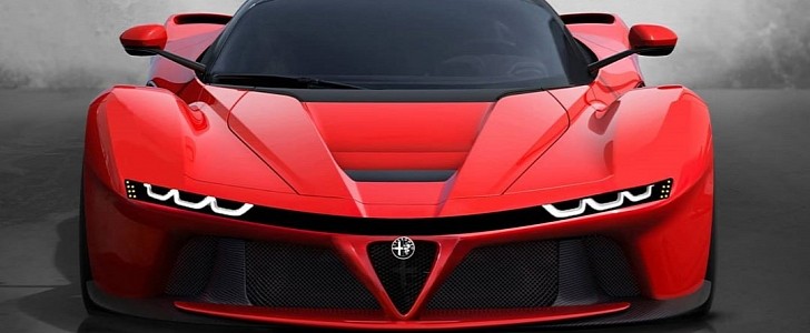 Alfa Romeo LaFerrari hypercar rendering