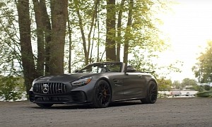 All-Black Mercedes-AMG GT R on Vossen EVO-2Rs Looks Stealthy Enjoying Nature