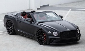All-Black on Crimson 2022 Bentley GTC With Matching Forgiatos Looks Ready for a Tycoon