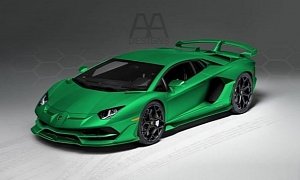 All-Green Lamborghini Aventador SVJ Spec Looks Awesome
