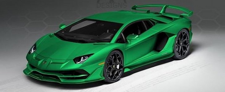 All-Green Lamborghini Aventador SVJ Spec