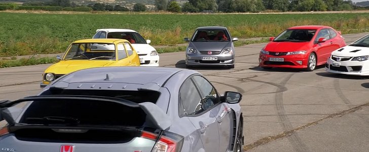 All Honda Civic Type R Models Gather for a Hot Hatch Reunion Video