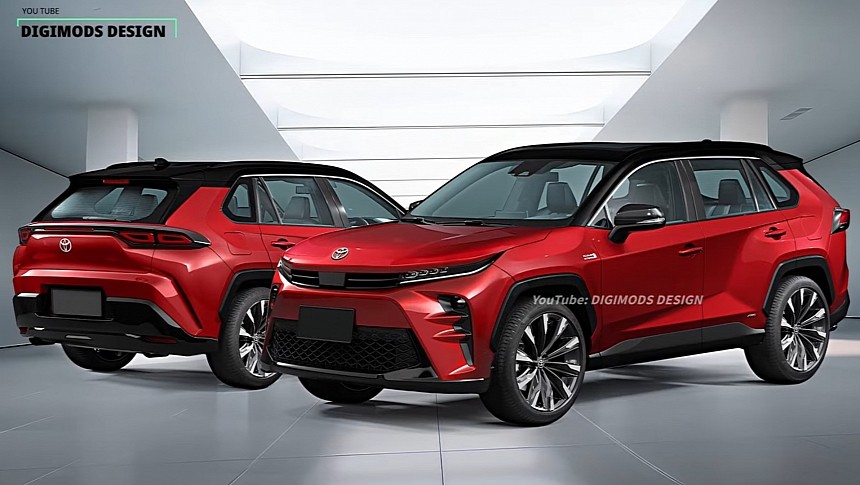 2025 Toyota RAV4 Electric rendering by Digimods DESIGN 