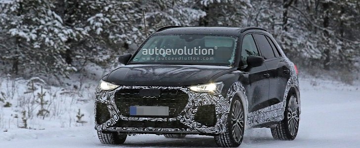 All-New Audi RS Q3 Spied With Big Exhausts Testing in the Snow