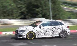 All-New Audi RS3 Spied with Neon Wheels and Production Exhaust