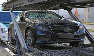 2018 E-Class Coupe Spied Nearly Undisguised on Trailer in Germany