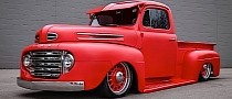 All-Red 1950 Ford F-1 Is a Waste of a Perfectly Good 547 V8