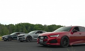 All-Wheel-Drive Asian Sedans Take On American Muscle, Dig (and Roll) Defeat Is Bitter